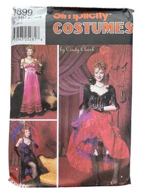 Simplicity 9899 Sewing Pattern Sizes 6-12 Saloon Girl Cindy Chock Victorian CUT